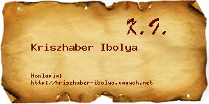 Kriszhaber Ibolya névjegykártya
